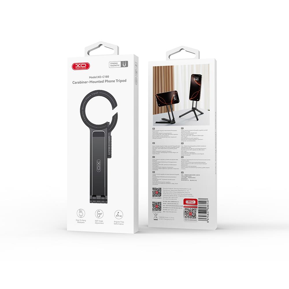 XO C180 ΦΟΡΙΤΟΣ ΤΡΙΠΟΔΑΣ, ΜΑΓΝΗΤΙΚΗ ΣΤΗΡΙΞΗ, ΜΑΥΡΟ - Image 4