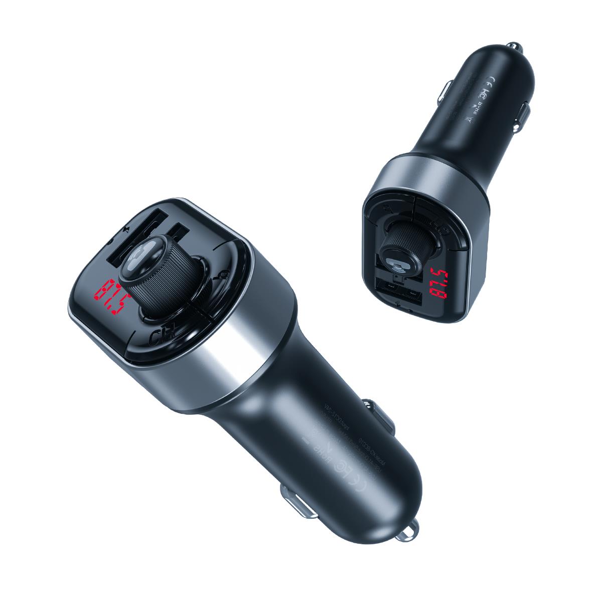 XO BCC10 SMART BLUETOOTH TRANSMITER ΚΑΙ ΦΟΡΤΙΣΤΗΣ, 2 ΘΥΡΕΣ, ΜΑΥΡΟ - Image 2