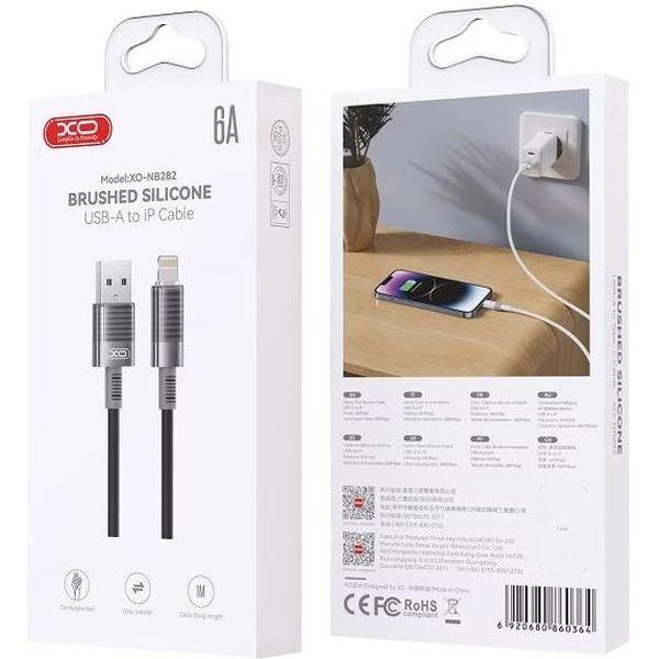 XO NB-Q282A ΚΑΛΩΔΙΟ ΣΙΛΙΚΟΝΗΣ LIGHTNING 6A, ΜΑΥΡΟ - Image 2