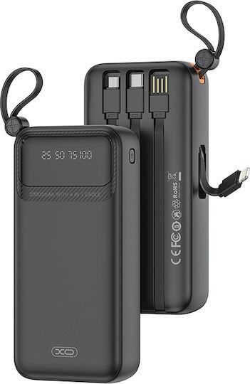 XO PR279, POWERBANK, 10000MAh, ΜΕ 4 ΚΑΛΩΔΙΑ, ΜΑΥΡΟ