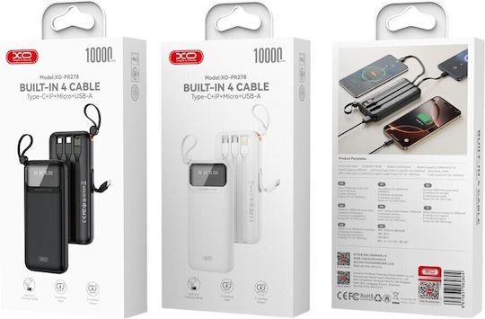 XO PR279, POWERBANK, 10000MAh, ΜΕ 4 ΚΑΛΩΔΙΑ, ΜΑΥΡΟ - Image 2
