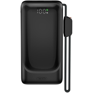 XO PR282, POWERBANK, 10000MAh, 22.5W, ΟΘΟΝΗ LED, ΜΕ ΚΑΛΩΔΙΟ TYPE-C, ΜΑΥΡΟ