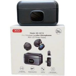 XO MC12 ΑΣΥΡΜΑΤΟ ΜΙΚΡΟΦΩΝΟ, ΜΕ ΘΗΚΗ ΦΟΡΤΙΣΗΣ, NOISE-CANCELLING, ΜΑΥΡΟ