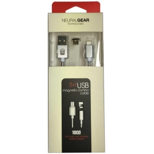 NG ΜΑΓΝΗΤΙΚΟ ΚΑΛΩΔΙΟ DATA+CHARGE 2 ΣΕ 1, MICRO USB+LIGHTNING