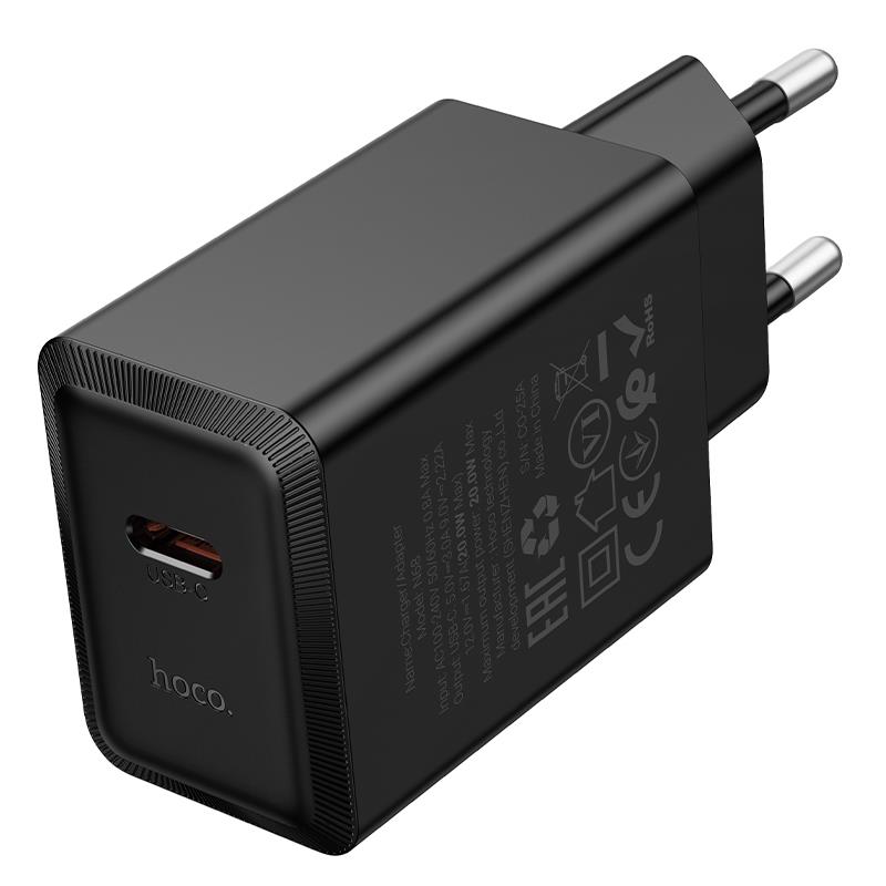 HOCO N68 NUEVO ΦΟΡΤΙΣΤΗΣ PD20W, 1 ΘΥΡΑ, TYPE-C, ΜΑΥΡΟ - Image 2