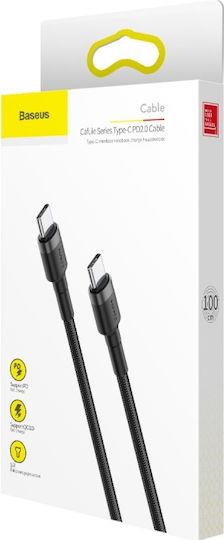 BASEUS CAFULE ΚΑΛΩΔΙΟ ΦΟΡΤΙΣΗΣ, PD 2.0 TYPE-C, 3A, 60W, 1M, ΓΚΡΙ, ΜΑΥΡΟ - Image 3