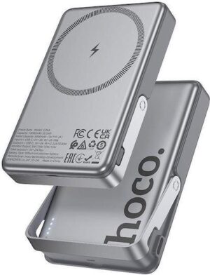 HOCO Q36 SUNLIGHT, POWERBANK, 5000MAh, ΜΑΓΝΗΤΙΚΟ, STAND, 20W, ΓΚΡΙ