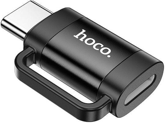 HOCO UA31E, ΑΝΤΑΠΤΟΡΑΣ, TYPE-C ΑΡΣΕΝΙΚΟ ΣΕ LIGHTNING ΘΥΛΗΚΟ, ΜΑΥΡΟ - Image 2