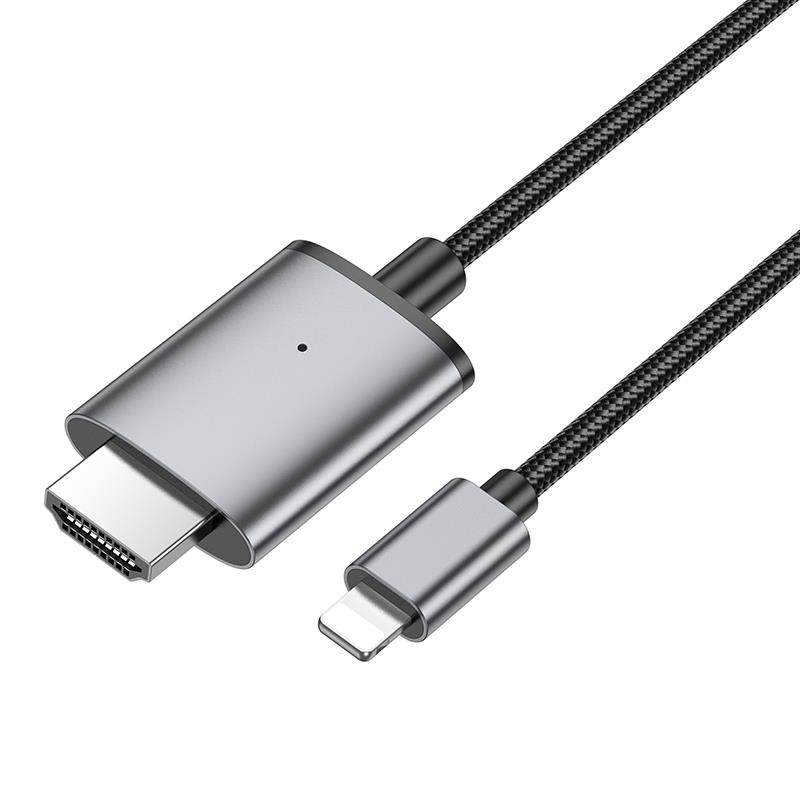 HOCO UA27, HD ΚΑΛΩΔΙΟ LIGHTNING ΣΕ HDMI, ΓΚΡΙ - Image 2