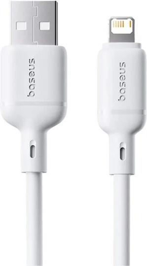 BASEUS SILKY SERIES, ΚΑΛΩΔΙΟ ΓΡΗΓΟΡΗΣ ΦΟΡΤΙΣΗΣ, LIGHTNING, 2,4A, 2m, ΛΕΥΚΟ - Image 2