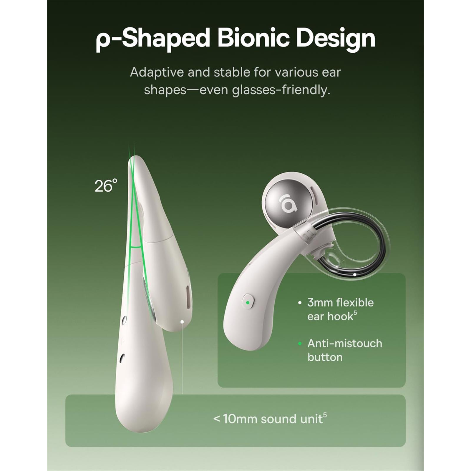 BASEUS ELI SPORT 2, ΑΣΥΡΜΑΤΑ ΑΚΟΥΣΤΙΚΑ, OPEN EAR, TWS, ΛΕΥΚΑ - Image 2