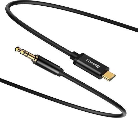 BASEUS YIVEN Μ01, TYPE-C ΑΡΣΕΝΙΚΟ ΣΕ 3,5mm ΑΡΣΕΝΙΚΟ ΚΑΛΩΔΙΟ, ΜΑΥΡΟ - Image 2
