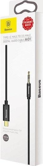 BASEUS YIVEN Μ01, TYPE-C ΑΡΣΕΝΙΚΟ ΣΕ 3,5mm ΑΡΣΕΝΙΚΟ ΚΑΛΩΔΙΟ, ΜΑΥΡΟ - Image 4