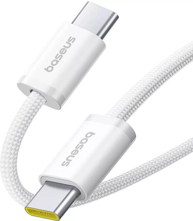 BASEUS CRYSTAL, ΚΑΛΩΔΙΟ ΓΡΗΓΟΡΗΣ ΦΟΡΤΙΣΗΣ TYPE-C ΣΕ TYPE-C, 100W, 1m, ΛΕΥΚΟ - Image 2
