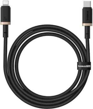 BASEUS DURA SERIES, ΚΑΛΩΔΙΟ ΓΡΗΓΟΡΗΣ ΦΟΡΤΙΣΗΣ, TYPE-C ΣΕ LIGHTNING, 1m, ΧΡΥΣΟ-ΜΑΥΡΟ