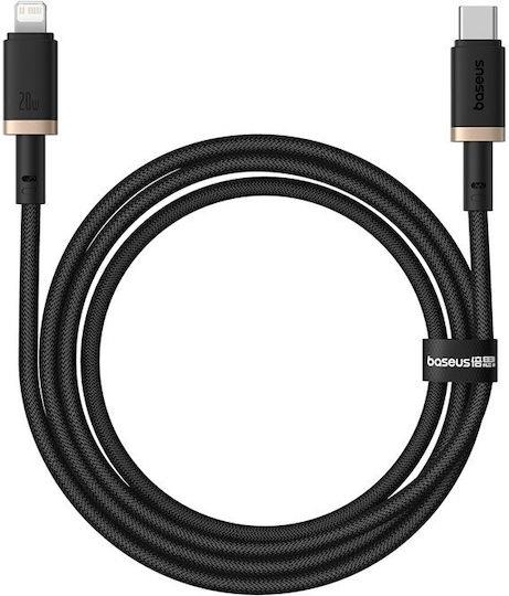 BASEUS DURA SERIES, ΚΑΛΩΔΙΟ ΓΡΗΓΟΡΗΣ ΦΟΡΤΙΣΗΣ, TYPE-C ΣΕ LIGHTNING, 1m, ΧΡΥΣΟ-ΜΑΥΡΟ