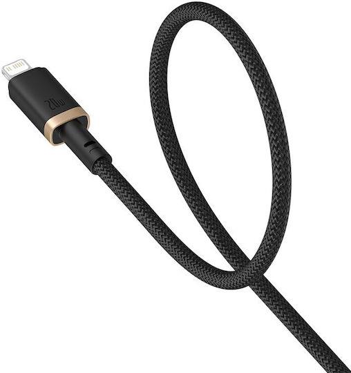 BASEUS DURA SERIES, ΚΑΛΩΔΙΟ ΓΡΗΓΟΡΗΣ ΦΟΡΤΙΣΗΣ, TYPE-C ΣΕ LIGHTNING, 1m, ΧΡΥΣΟ-ΜΑΥΡΟ - Image 2