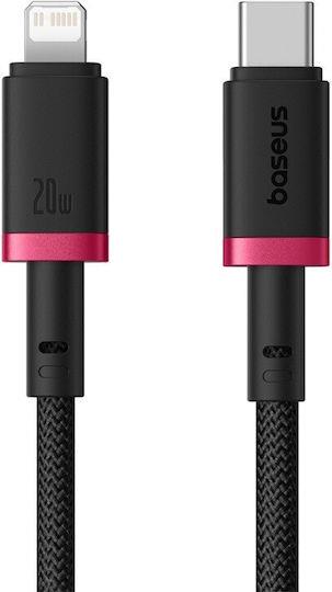 BASEUS DURA SERIES, ΚΑΛΩΔΙΟ ΓΡΗΓΟΡΗΣ ΦΟΡΤΙΣΗΣ, TYPE-C ΣΕ LIGHTNING, 1m, ΚΟΚΚΙΝΟ-ΜΑΥΡΟ - Image 2