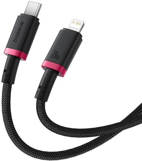 BASEUS DURA SERIES, ΚΑΛΩΔΙΟ ΓΡΗΓΟΡΗΣ ΦΟΡΤΙΣΗΣ, TYPE-C ΣΕ LIGHTNING, 1m, ΚΟΚΚΙΝΟ-ΜΑΥΡΟ - Image 3