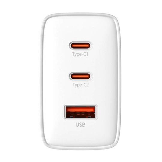 BASEUS CUBE PRO, ΦΟΡΤΙΣΤΗΣ ΓΡΗΓΟΡΗΣ ΦΟΡΤΙΣΗΣ, 3 ΘΥΡΕΣ, 65W, ΛΕΥΚΟ - Image 3
