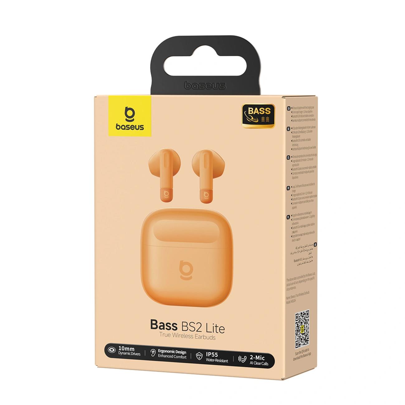 BASEUS BASS BS2 LITE, ΑΣΥΡΜΑΤΑ ΑΚΟΥΣΤΙΚΑ, TWS, ΠΟΡΤΟΚΑΛΙ - Image 3
