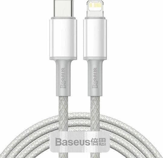BASEUS HIGH DENSITY, ΚΑΛΩΔΙΟ ΓΡΗΓΟΡΗΣ ΦΟΡΤΙΣΗΣ, TYPE-C ΣΕ LIGHTNING, 20W, 2m, ΛΕΥΚΟ