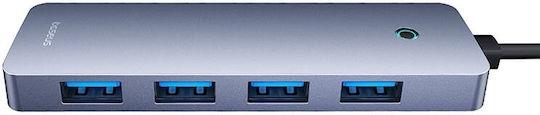 BASEUS ULTRAJOY SERIES, USB HUB, 4 ΘΥΡΕΣ, 1 ΘΥΡΑ TYPE-C, ΓΚΡΙ - Image 3
