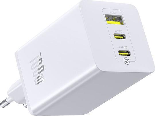 BASEUS ENERFILL FE11, ΦΟΡΤΙΣΤΗΣ ΓΡΗΓΟΡΗΣ ΦΟΡΤΙΣΗΣ, 3 ΘΥΡΕΣ, 100W, ΛΕΥΚΟΣ - Image 2