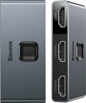 BASEUS MATRIX, ΔΙΑΚΟΠΤΗΣ HDMI SWITCH 2 ΣΕ 1, 1 ΣΕ 2, ΓΚΡΙ
