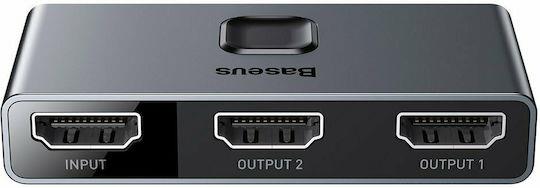 BASEUS MATRIX, ΔΙΑΚΟΠΤΗΣ HDMI SWITCH 2 ΣΕ 1, 1 ΣΕ 2, ΓΚΡΙ - Image 3