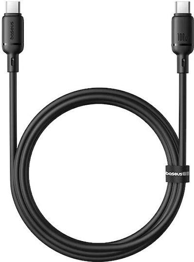 BASEUS SILKY SERIES, ΚΑΛΩΔΙΟ ΓΡΗΓΟΡΗΣ ΦΟΡΤΙΣΗΣ, TYPE-C ΣΕ TYPE-C, 100W, 1m, ΜΑΥΡΟ - Image 3