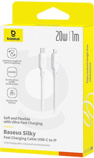 BASEUS SILKY SERIES, ΚΑΛΩΔΙΟ ΓΡΗΓΟΡΗΣ ΦΟΡΤΙΣΗΣ TYPE-C ΣΕ LIGHTNING, 20W, 2m, ΛΕΥΚΟ - Image 4