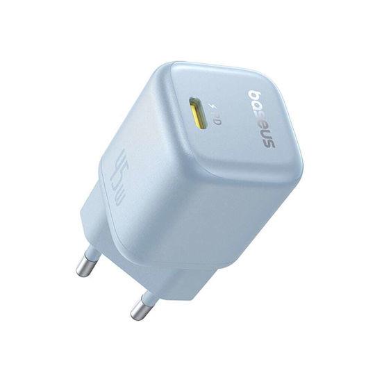 BASEUS PICOGO GAN, ΦΟΡΤΙΣΤΗΣ ΓΡΗΓΟΡΗΣ ΦΟΡΤΙΣΗΣ, ΘΥΡA TYPE-C, 45W, ΜΠΛΕ