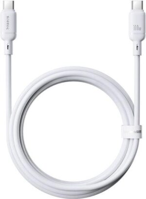 BASEUS SILKY SERIES, ΚΑΛΩΔΙΟ ΓΡΗΓΟΡΗΣ ΦΟΡΤΙΣΗΣ, TYPE-C ΣΕ TYPE-C, 100W, 2m, ΛΕΥΚΟ