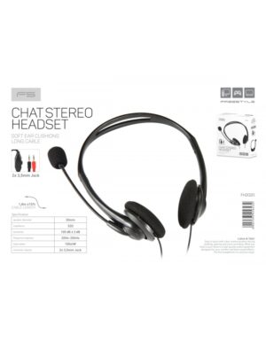 FREESTYLE HEADPHONES WITH MIC AND VOLUME CONTROL 2 X 3.5 MM JACK BLACK