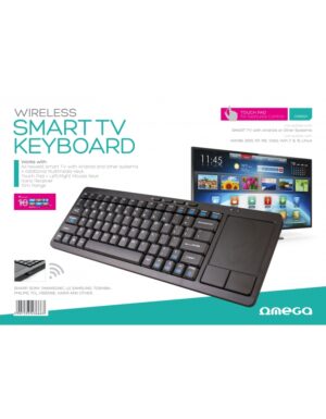 KEYBOARD WIRELESS ΑΓΓΛΙΚΟ OMEGA FOR SMART TV BLACK + TOUCHPAD [43666]