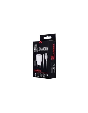 Maxlife wall charger MXTC-01 USB Fast Charge 2.1A + Type-C cable white