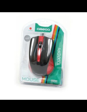 MOUSE OMEGA OM-05R OPTICAL 800-1200-1600DPI RED BLISTER [41790]