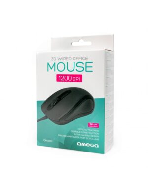 OMEGA MOUSE  3D OFFICE 1200DPI 1,5M USB BLACK