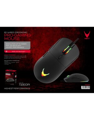 VARR MOUSE  GAMING 6D 7200DPI 1,5M BLACK