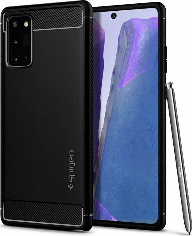 Spigen Rugged Armor Back Cover Σιλικόνης 2mm Μαύρο (Galaxy Note 20) ACS01417