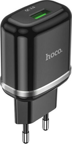 Hoco Φορτιστής Χωρίς Καλώδιο με Θύρα USB-A 18W Quick Charge 3.0 Μαύρος (N3 Vigour)
