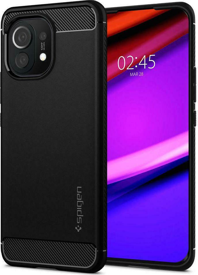 Spigen Rugged Armor Back Cover Σιλικόνης 2mm Μαύρο (Xiaomi Mi 11) ACS02738