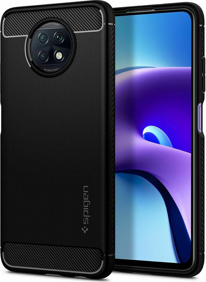 Spigen Rugged Armor Back Cover Σιλικόνης Μαύρο (Redmi Note 9T)