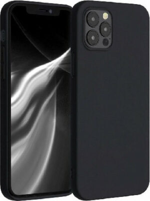 Matt Back Cover Σιλικόνης Μαύρο (iPhone 12 / 12 Pro)