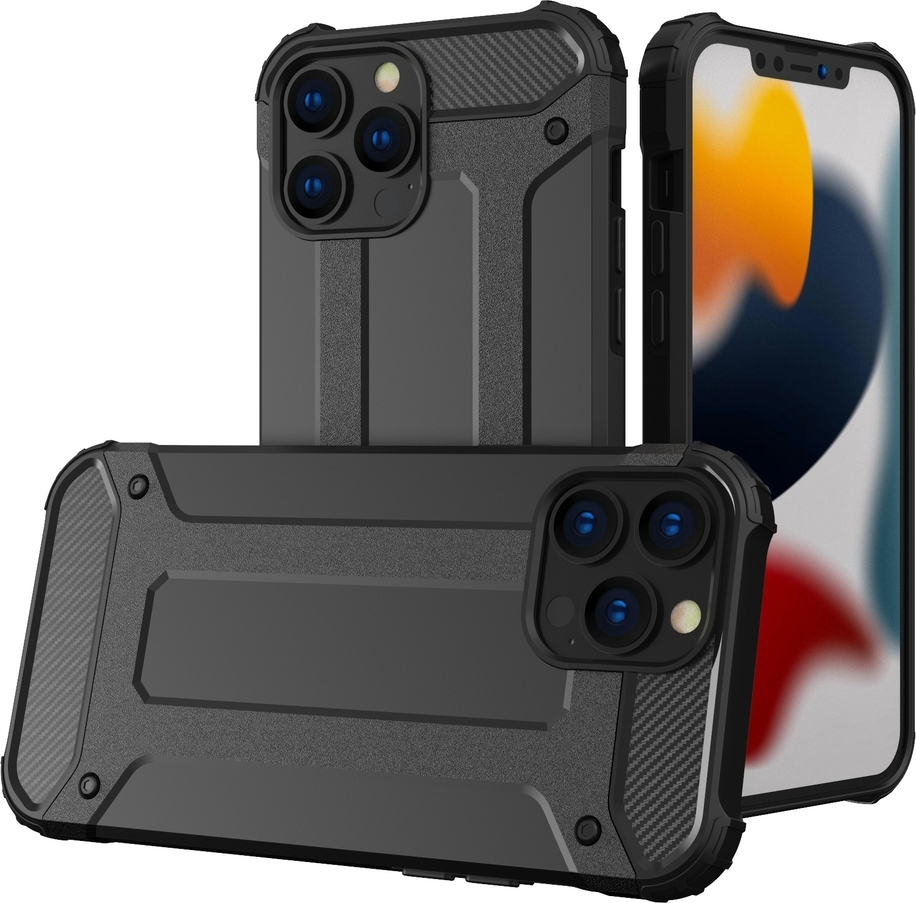 Hurtel Hybrid Armor Back Cover Πλαστικό Μαύρο (iPhone 13 Pro Max)
