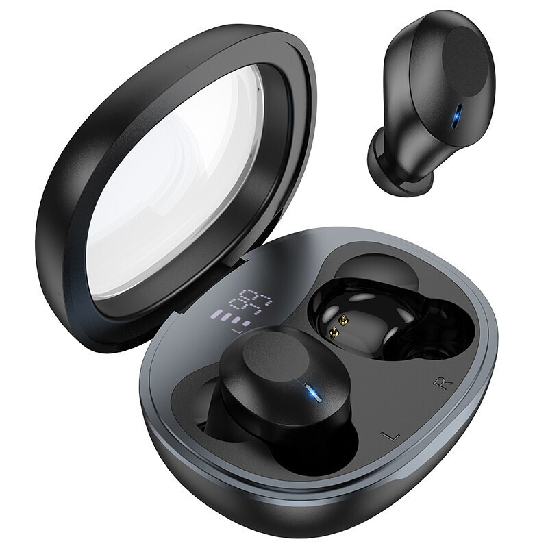 Hoco EQ3 In-ear Bluetooth Handsfree Ακουστικά με Θήκη Φόρτισης Μαύρα
