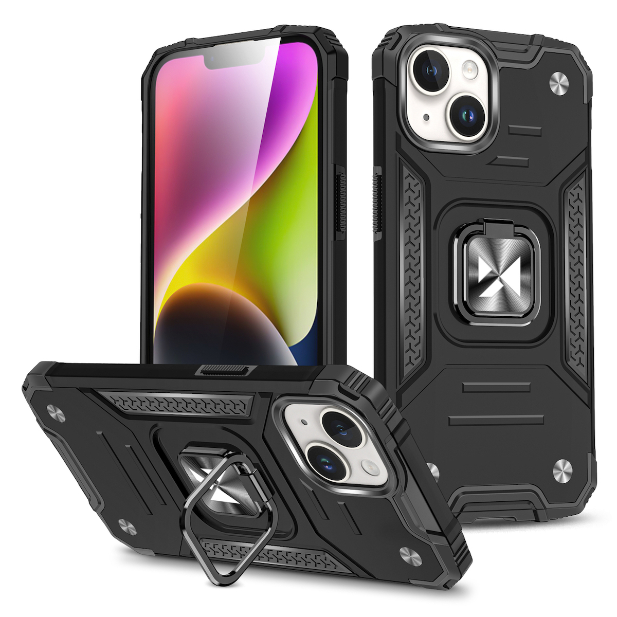 Wozinsky Ring Armor Back Cover Πλαστικό / Σιλικόνης Μαύρο (iPhone 15 Plus)