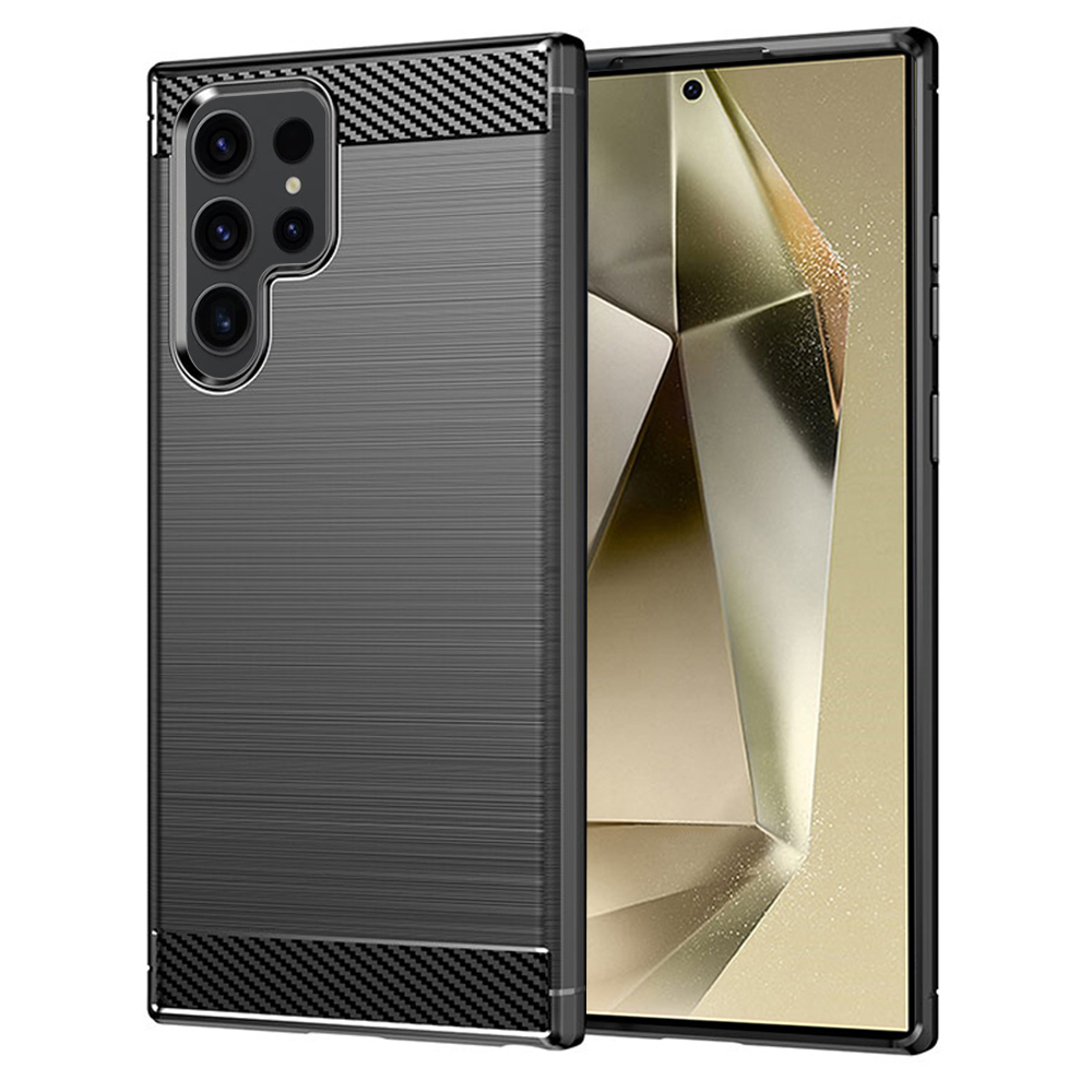 Techsuit Carbon Back Cover Σιλικόνης Μαύρο (Samsung Galaxy S24 Ultra) KF2315572