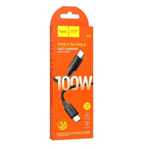 Hoco USB 2.0 Cable USB-C male - USB-C 100W PD Μαύρο 1m HOC-X96c-BK